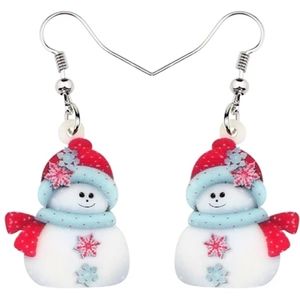 3 for $15 Snowman Acrylic Dangle Earrings
